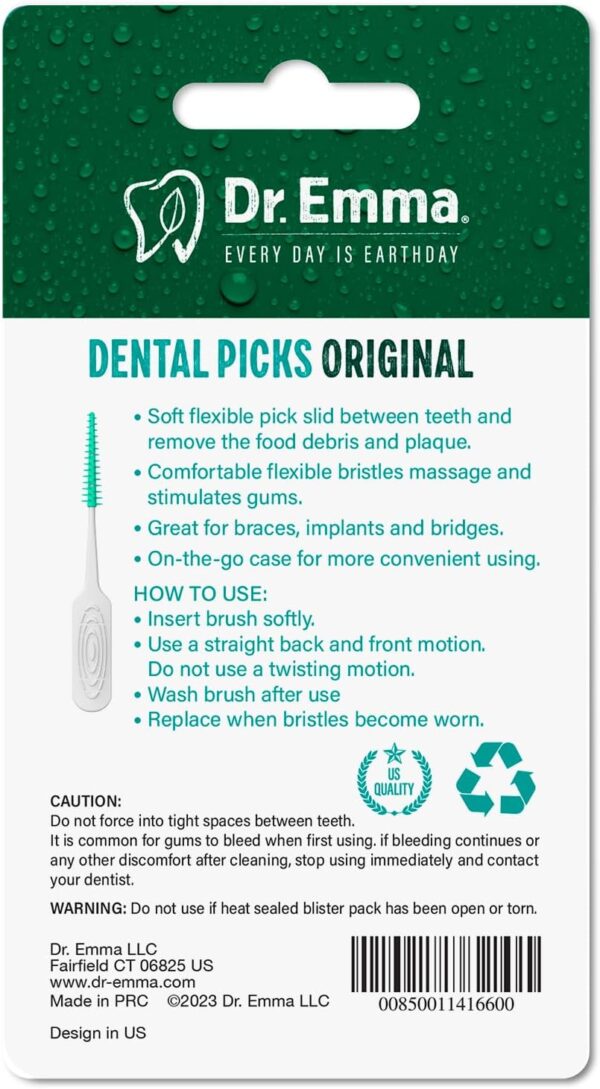 Original Dental Picks Mint Soft Rubberized Tooth Picks Easy to Use Brush Picks 100Ct/Pack, 2 Packs (200Ct)