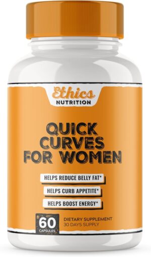 Quick Curves - Fat Burner Weight Loss Pills for Women | Appetite Suppressant, Best Fat Burner Metabolism Booster | Slimming Belly Fat Burner Diet Pills That Work Fast, Extra Strength - 60 Capsules