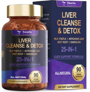 Liver Cleanse Detox & Repair 25-in-1 with Milk Thistle,Dandelion Root,Beetroot, Artichoke Extract for Liver Health Herb Liver Support Supplement Vitamins Zinc, Choline 90 Vegan Capsules