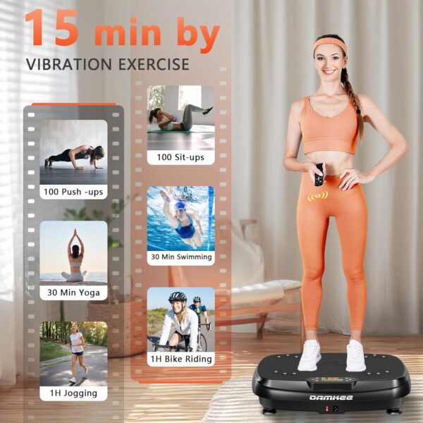 Vibration Plate Exercise Machine DamKee Vibration Plate for Lymphatic Drainage Vibration Plates for Weight Loss Workout Equipment Home Gym Full Body Vibrating Plate