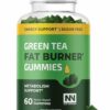 Nobi Nutrition Green Tea Fat Burner Gummies for Weight Loss | Metabolism Boost & Appetite Suppressant with Green Coffee Bean Extract & Garcinia Cambogia | Pills to Burn Belly Fat for Women & Men