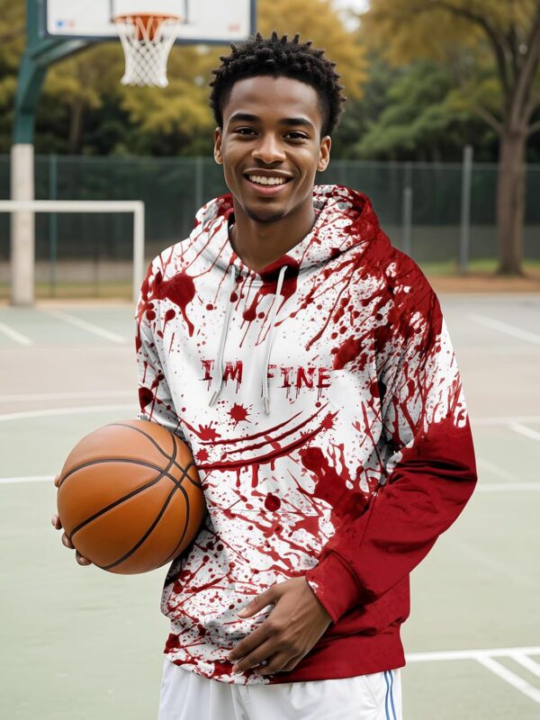 SANKILL Graphic Hoodies for Men Funny Novelty Pullover Sweatshirt Xmas Teen Boy Gifts Black red Galaxy Hoodie