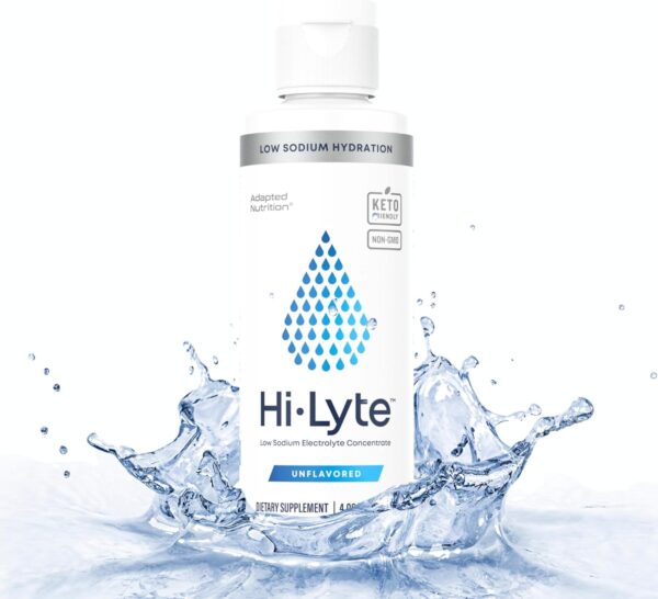 Hi-Lyte | 48 Servings | Low Sodium Liquid Electrolyte Supplement for Immune Support, Performance, Fasting, Rapid Hydration | Mineral Drops | Magnesium, Potassium, Zinc | Unflavored Mineral Taste