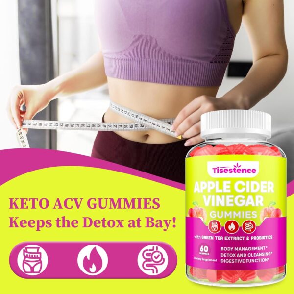 Apple Cider Vinegar Gummies, Keto ACV Gummies 2000MG, Detox Cleanse Gummies for Women and Men, Max Strength Keto Gummies with Green Tea, B12 for Metabolism Support & Digestive Health - 2 Months Supply