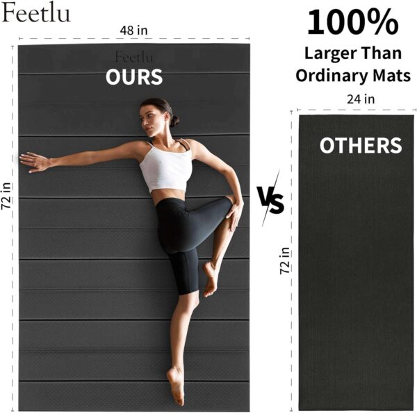 Foldable Yoga Mat - 6mm & 8mm Thick, Large, Lightweight, and Easy to Store - Anti-Slip Folding Exercise Mat for Yoga, Pilates, Home Workouts, and Floor Exercises