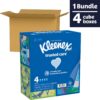 Kleenex Trusted Care Facial Tissues, 4 Cube Boxes, 70 Tissues per Box, 2-Ply (280 Total Tissues), Packaging May Vary