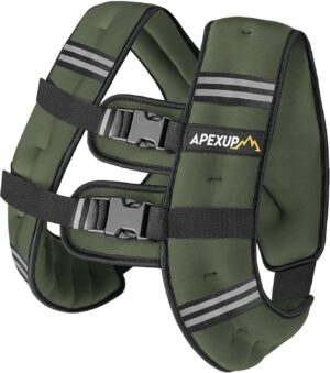 APEXUP Weighted Vest Men 5lbs/10lbs/15lbs/20lbs/25lbs/30lbs Weights with Reflective Stripe, Weighted vest for Women Workout Equipment for Strength Training Running