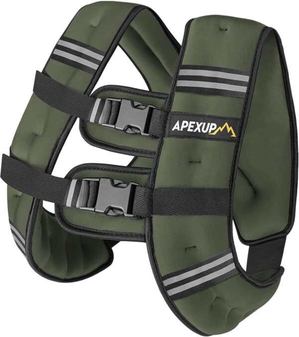 APEXUP Weighted Vest Men 5lbs/10lbs/15lbs/20lbs/25lbs/30lbs Weights with Reflective Stripe, Weighted vest for Women Workout Equipment for Strength Training Running