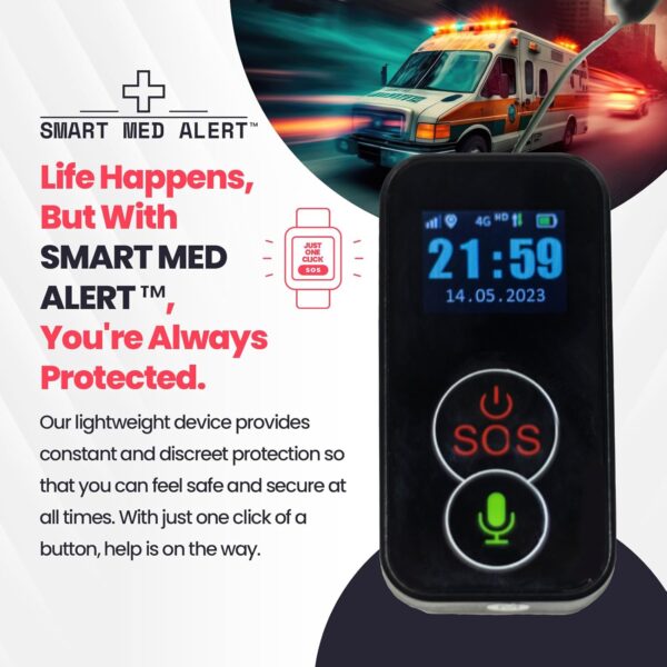 Elderly Cellular Medical Alert Device | Wearable Panic Button Necklace | Medical Alert Systems for Seniors | Water Resistant with Built-in Fall Detection for Better Quality of Life