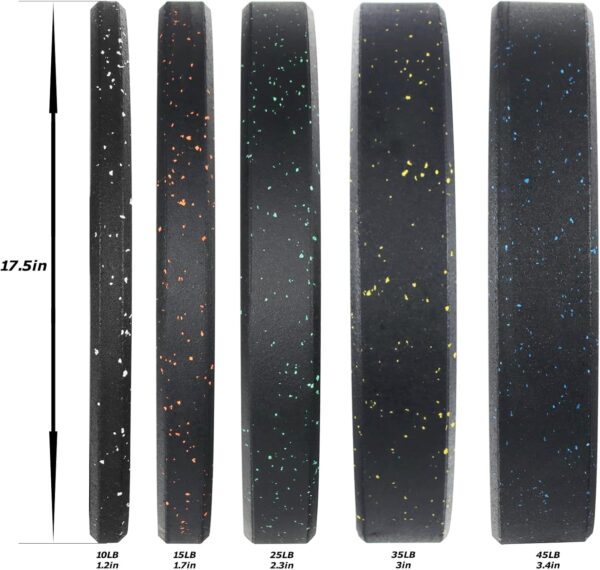 Bumper Plate Olympic Weight Plate High Bounce Bumper Weight Plate with Steel Insert Strength Training Weight Lifting Plate