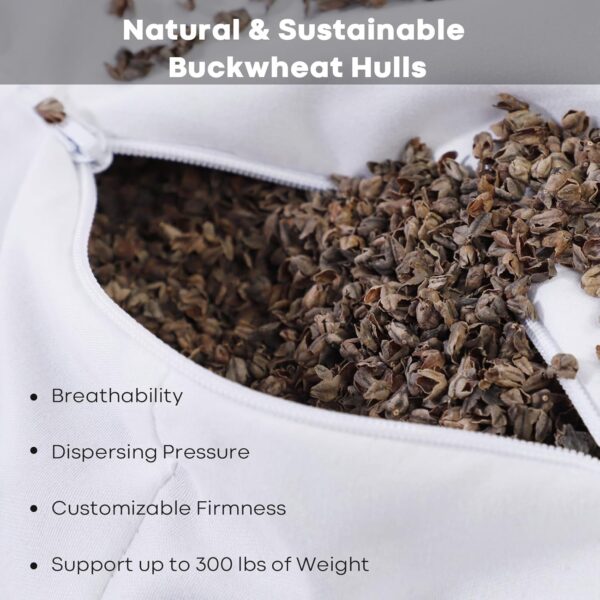 Syrinx Meditation Cushion - Organic Buckwheat Hull-Filled Cushion with Wedge Blocks, Perfect for Yoga, Meditation, Zen Practice, and Posture Support