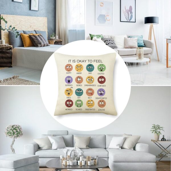 Counseling Office Must Haves Throw Pillow Cover Calming Corner Mental Health Pillowcase Decor for Home Kids and Fridens Mental Health Counselor Gifts Calming Corner Pillow Covers 18"x18" (Style B)