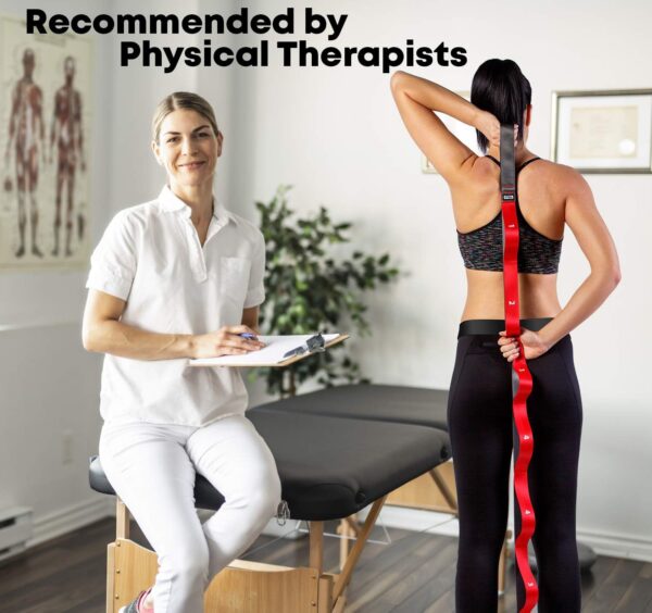 Stretching Strap with Loops - Non Elastic Stretch Band for Physical Therapy, Yoga Strap for Stretching Equipment, Stretch Bands for Exercise and Flexibility - Fascia, Hamstring & Leg Stretcher Belt