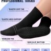 yeuG 4 Pairs Non Slip Pilates Socks with Grips for Women, Grip Socks for Yoga Barre Grippy Crew Socks Woman Sticky Socks