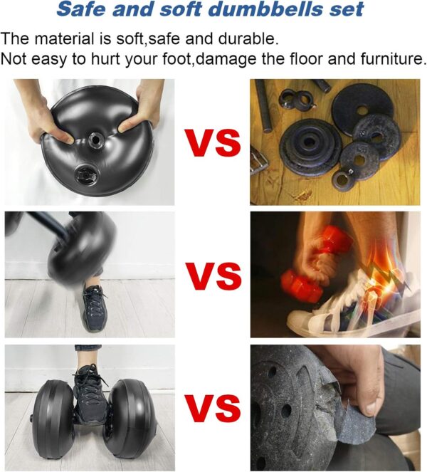 Water Filled Dumbbells Set - Water Filled Weights - Portable Travel Weights - Weights Adjustable Dumbbells - Portable Fitness Equipment - Strength Training - Fitness and Shaping