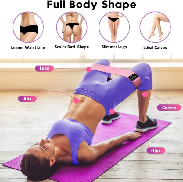 Renoj Resistance Bands, Exercise Workout Bands for Women and Men, 3 Set of Stretch Bands for Booty Legs, Pilates Flexbands