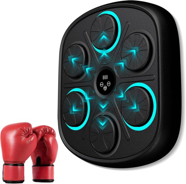 2024 New Model Smart Music Boxing Machine for Adults and Kids, Training Machine with LED Electronic Wall Mounted, Home Indoor Workout Equipment with Premium Boxing Gloves