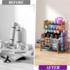 Weight Rack for Dumbbells, Dumbbell Rack Weight Stand, VOPEAK Home Gym Storage Rack for Yoga Mat Kettlebells and Strength Training Equipment, Weight Storage Holder Rack for Dumbbells with Wheels