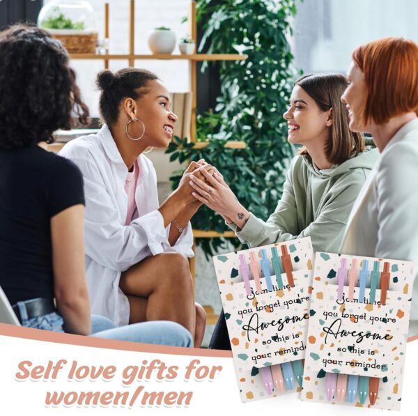 Spakon 60 Pcs Positive Affirmation Ballpoint Pens with 12 Pcs Awesome Reminder Cards Inspirational Self Love Gifts for Employee Coworker Student Office Supplies Mental Health Gifts