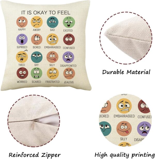Counseling Office Must Haves Throw Pillow Cover Calming Corner Mental Health Pillowcase Decor for Home Kids and Fridens Mental Health Counselor Gifts Calming Corner Pillow Covers 18"x18" (Style B)