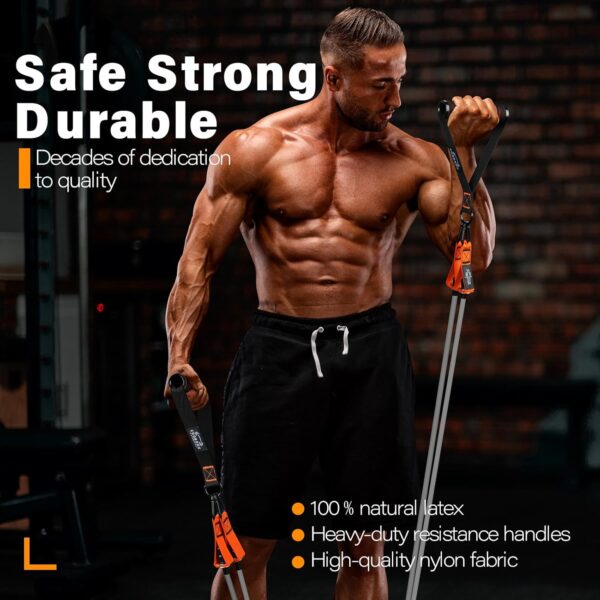 Resistance Bands, Heavy Exercise Bands with Handles, Fitness Bands for Working Out, Workout Bands for Men and Women, Weight Bands Set for Muscle Training, Strength, Yoga, Home Gym Equipment
