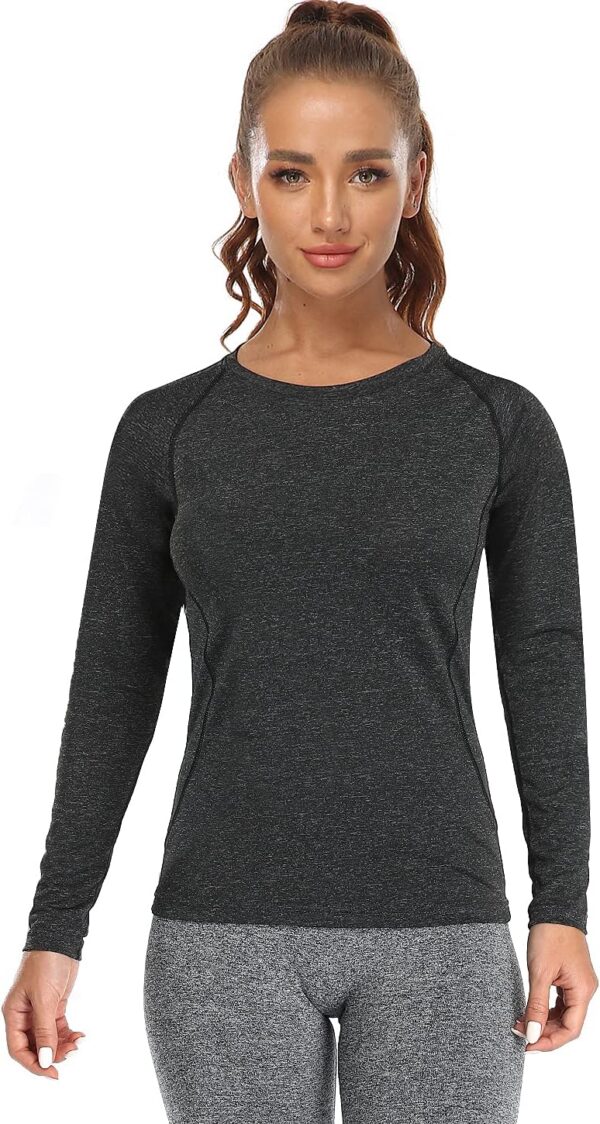 3-4 Pack Dry Fit Long Sleeve Tshirt for Women Moisture Wicking Long Sleeve Tee Outdoor Compression Running Workout Tops