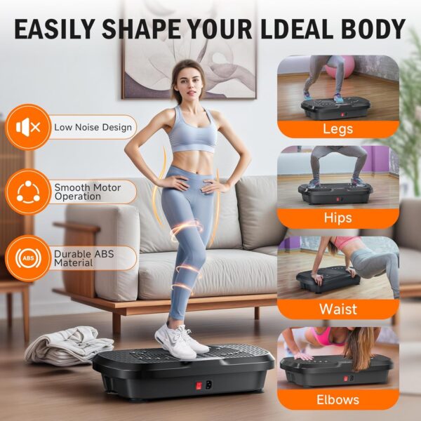 Vibration Plate Exercise Machine, Whole Body Workout Vibration Plate for Lymphatic Drainage, 240 Adjustable Speeds Power Vibrating Plate Home Fitness Platform for Shaping, Max Weight 330lbs