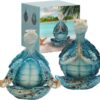 Set of 2 Sea Turtle Yoga Figurines Decorations Summer Meditating Sea Turtle Decor Spring Garden Turtle Crafts,Sea Turtle Yoga Figurines for Home Office Decorations