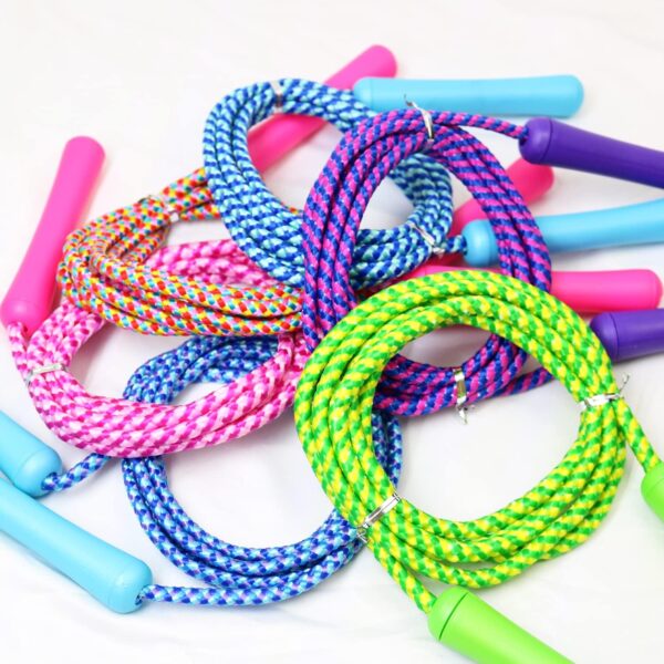71qoyMj-9lS._AC_SL1500_.jpg GiftExpress Adjustable Size Colorful Jump Rope for Kids and Teens - Outdoor Indoor Fun Games Skipping Rope Exercise Fitness Activity and Party Favor - Assorted Colors Pack of (6)