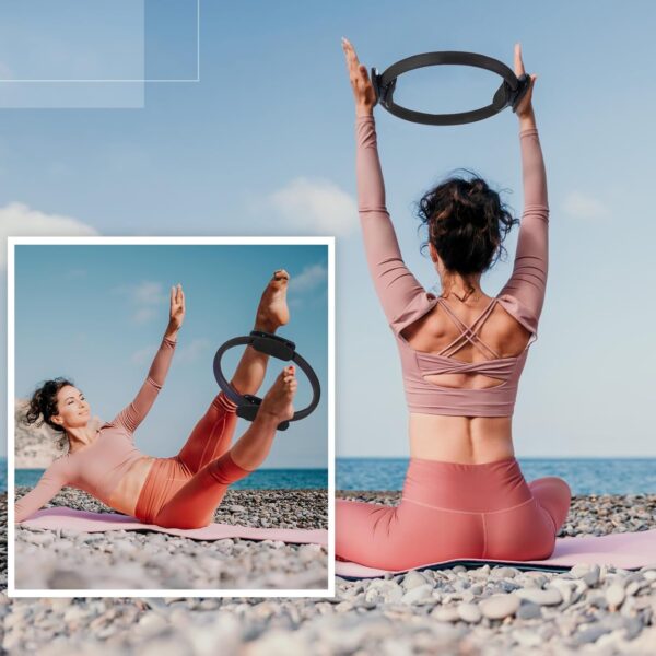 Syhood Pilates Ring 11.81 Inch Pilates Circle Yoga Ring Magic Lightweight Flexible Workout Equipment for Fitness Physical Therapy Resistance Exercise Arms Legs