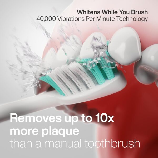 Aquasonic Vibe Series Ultra-Whitening Toothbrush – ADA Accepted Electric Toothbrush - 8 Brush Heads & Travel Case – 40,000 VPM Motor & Wireless Charging - 4 Modes w Smart Timer – Charcoal Metallic