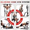 Compact Home Gym, Foldable Rowing Machines for Home, Strength Training with Pull Up Station, Power Rack, Dip Station for Full Body Home Workout