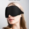 Sleep Mask Blackout for Men Women: Lightweight 3D Contoured Eye Mask for Lash Extensions - Adjustable Strap Washable Zero Pressure - Perfect for Side Sleepers Airplane Travel Yoga Meditation Black