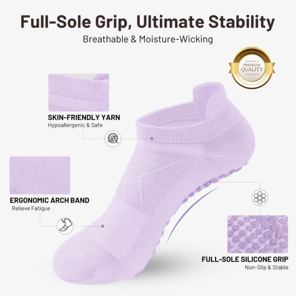7 Pairs Pilates Socks with Grips for Women- Grip Socks Yoga Socks for Yoga,Pilates, Ballet & Barre,Non Slip,Ideal gifts