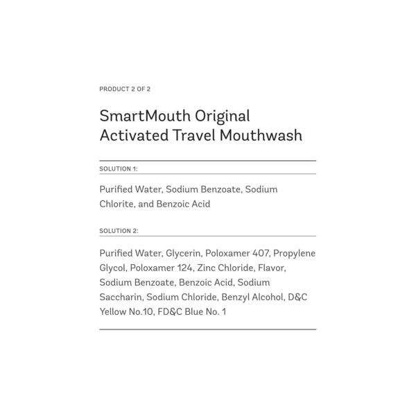 SmartMouth TSA Approved Travel Toothpaste & Oral Rinse - SmartMouth Original Activated Oral Rinse Packs & Travel Size Premium Toothpaste, 3.4 Ounce