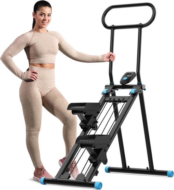 71r3WZNnAmL._AC_SL1500_.jpg Stair Stepper for Home,Folding Cardio Stair Climber for Full Body Workout,Vertical Climber Exercise Machine with Adjustable Handlebar,300LBS Capacity