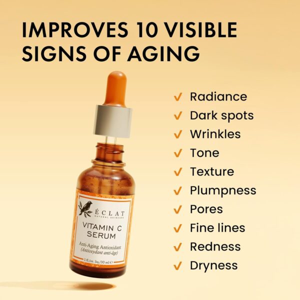 Vitamin C Face Serum - Dark Spot Serum, Vit C Serum with Hyaluronic Acid, Ferulic Acid, & Vit E - Anti Aging and Skin Brightening Serum, Pure Vitamin C Serum Skin Care 30 ml