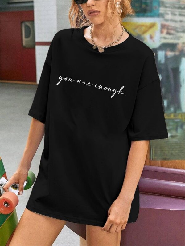 You are Enough Shirt Women Oversized Dear Person Behind Me T-Shirt Mental Health Inspirational Short Sleeve Tee Tops