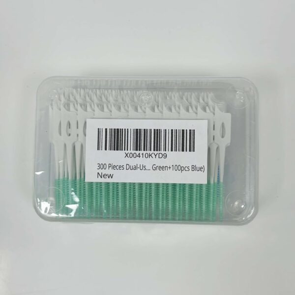 300 Pieces Dual-Use Interdental Brushes Soft Silicone, Disposable Dental Picks,Premium Dental Floss Picks for Effective Teeth Cleaning(200pcs Green+100pcs Blue)