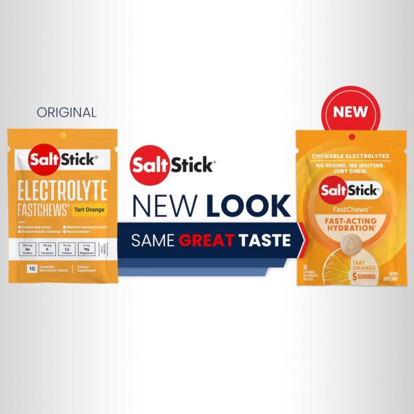 SaltStick Electrolyte FastChews Chewable Tablets | 120 Count - Orange | Salt Tablets for Runners, Sports Nutrition, Hydration Tablets, Electrolyte Chews | 12 Packets of 10 Tablets Each