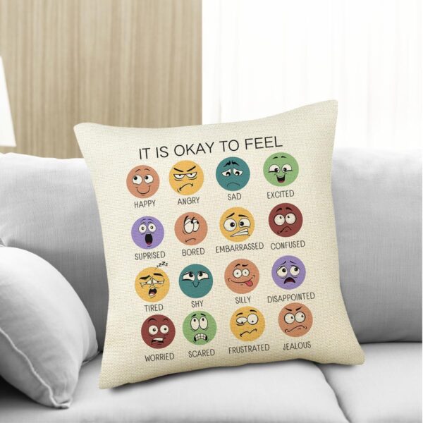 Counseling Office Must Haves Throw Pillow Cover Calming Corner Mental Health Pillowcase Decor for Home Kids and Fridens Mental Health Counselor Gifts Calming Corner Pillow Covers 18"x18" (Style B)