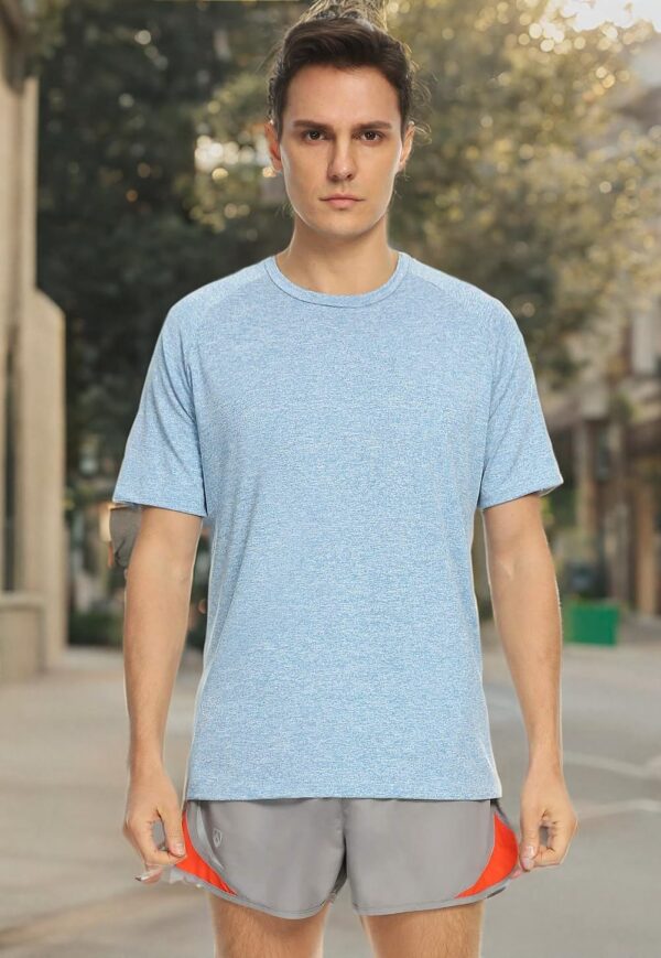 Xelky 4-5 Pack Men's Dry Fit T Shirt Moisture Wicking Athletic Tees Exercise Fitness Activewear Short Sleeves Gym Workout Top