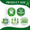 Inbagi 100 Pieces 3 Inch Mental Health Awareness Buttons Pins Bulks Metal Round Badges with Individual Packaging for Men Women Hats Backpack Jackets