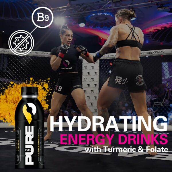 Pure Fuel Healthy Energy Drinks Limitless Lemonade - Sports Drinks - Plant Based - 180mg Natural Caffeine - 12pk x 16.9 fl oz