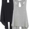 icyzone Tie Back Yoga Tops for Women, Lightweight Workout Athletic Tanks, Breathable Gym Shirts