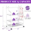 Mythinglogic Yoga Mat Storage Racks,Home Gym Storage Rack for Dumbbells Kettlebells Foam Roller, Yoga Strap and Resistance Bands, Workout Equipment Storage Organizer With Hooks and Wheels
