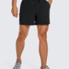 CRZ YOGA Men's Linerless Workout Shorts - 5'' Lightweight Quick Dry for Running Sports Athletic Gym with Pockets