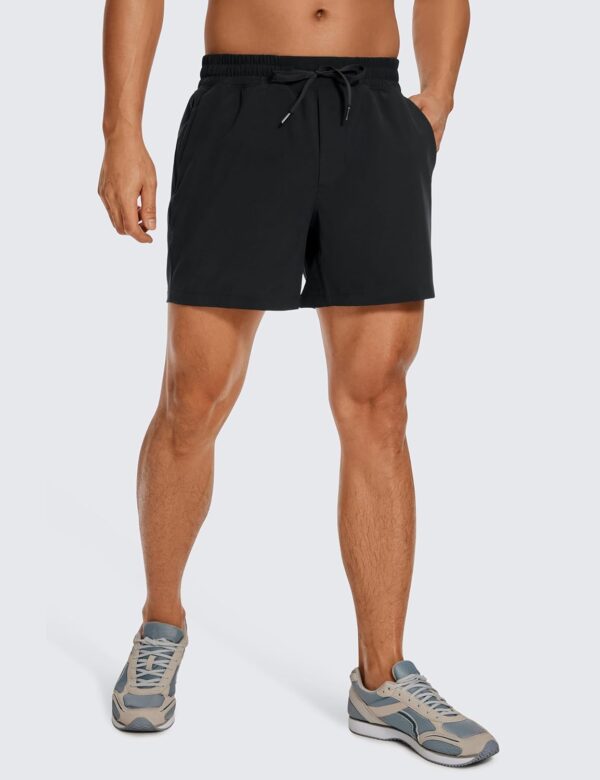 CRZ YOGA Men's Linerless Workout Shorts - 5'' Lightweight Quick Dry for Running Sports Athletic Gym with Pockets