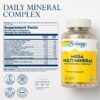 Solaray Mega Multi Mineral, Daily Mineral Complex with Calcium, Iron, Magnesium, Zinc, and More in Highly Absorbable Chelated Forms, Overall Health and Immune Support, 50 Servings, 200 Capsules