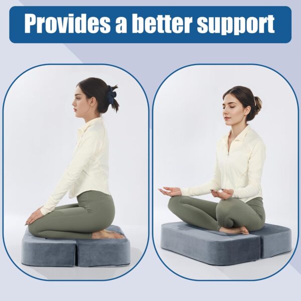 MABOZOO Meditation Chair with Back Support, 3 Shapes Floor Pillow Meditation Cushion Removable Washable for Sitting on Floor